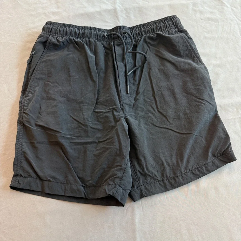 American Eagle‎ Mens Black Nylon Shorts Lined Zip Pocket Small